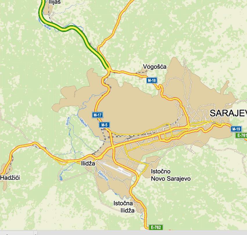 mapa sarajevo